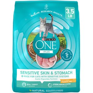 Purina ONE Sensitive Skin & Stomach Dry Cat Food, 3.5-lb bag