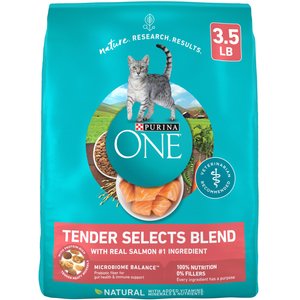 Purina ONE Tender Selects Blend with Real Salmon Dry Cat Food, 3.5-lb bag