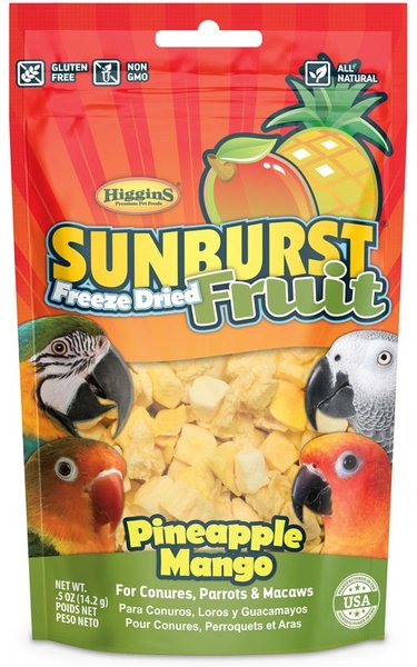 Higgins Sunburst Freeze Dried Fruit Pineapple Mango Bird Treats, .5-oz bag slide 1 of 1
