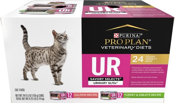 Purina Pro Plan Veterinary Diets UR Urinary St/Ox Savory Selects Variety Pack Wet Cat Food, 5.5-oz, case of 24 slide 1 of 10