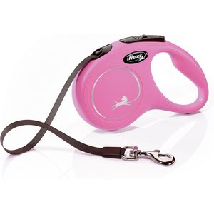 Flexi Classic Nylon Tape Retractable Dog Leash, Pink, Small: 16-ft long
