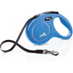 Flexi Classic Nylon Tape Retractable Dog Leash, Blue, Medium: 16-ft long