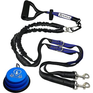 Pet Fit For Life Dual Dog Leash with Bowl, Large
