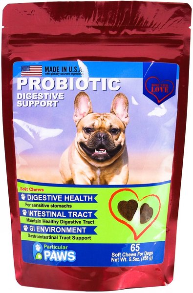 Particular Paws Probiotic Digestive Support Soft Chews Dog Supplement, 65 count slide 1 of 7