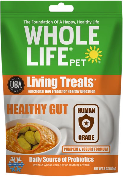 Whole Life Living Treats Pumpkin Flavor Freeze-Dried Dog Treats, 3-oz bag slide 1 of 9