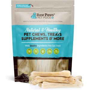 Raw Paws Compressed Rawhide Bone Dog Treats, 6-in, 10 count