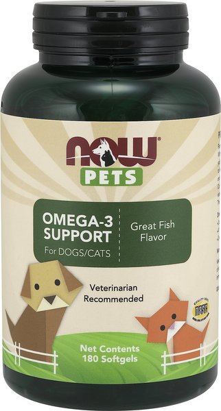 NOW Pets Omega-3 Support Dog & Cat Supplement, 180 count slide 1 of 3