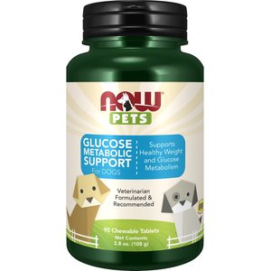 NOW Pets Glucose Metabolic Support Dog Supplement, 90 count