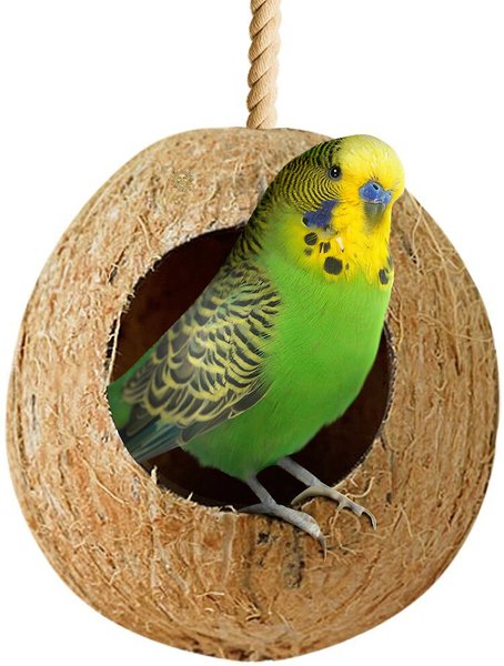 SunGrow Coconut Bird Nest, Parakeet Bed & House Accessories Cage, Small slide 1 of 6