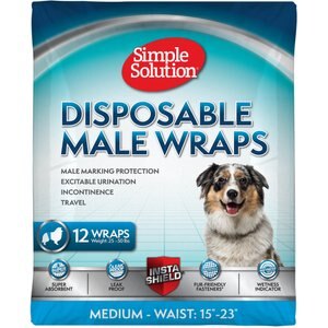 Simple Solution Disposable Male Dog Wrap, Medium: 15 to 23-in waist, 12 count