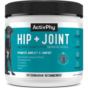 ActivPhy Hip + Joint Soft Chews Senior Dog Supplement, 75 count