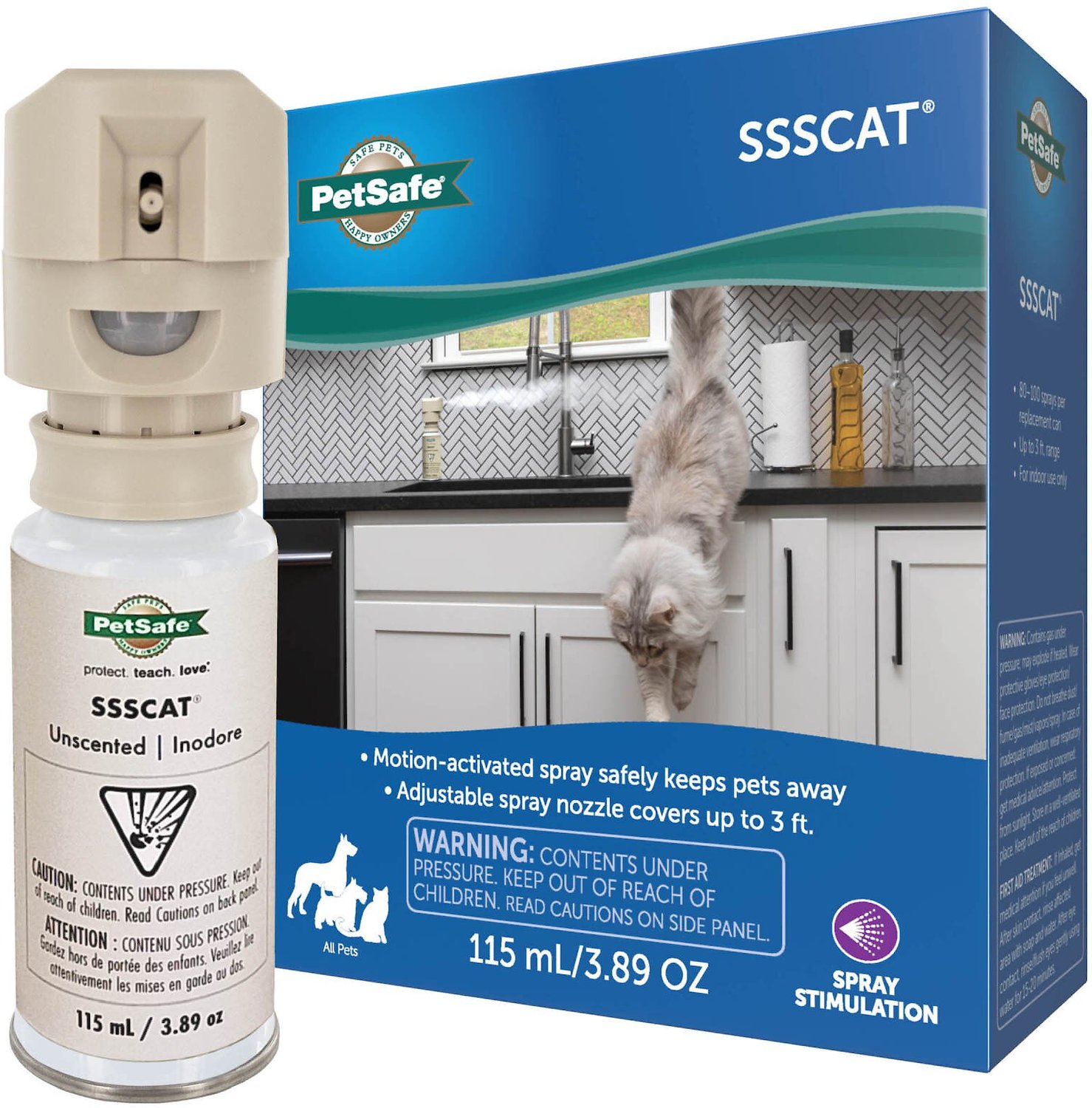 PETSAFE SSSCAT MotionActivated Dog & Cat Spray, 3.89oz bottle