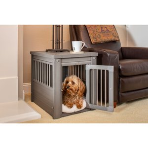 New Age Pet ecoFLEX Single Door Furniture Style Dog Crate & End Table, Grey, 29 inch