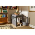New Age Pet ecoFLEX Single Door Furniture Style Dog Crate & End Table, Grey, 35 inch