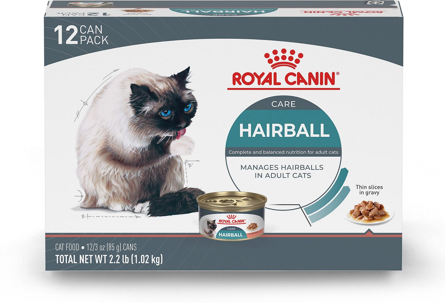 ROYAL CANIN Hairball Care Thin Slices in Gravy Canned Cat Food, 3oz