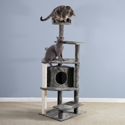 Tiger Tough Platform House Playground 59.8-in Faux Fur Cat Tree & Condo, slide 1 of 1