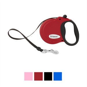 Frisco Nylon Tape Reflective Retractable Dog Leash, Red, X-Small: 12-ft long, 5/16-in wide