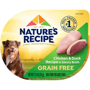 Nature's Recipe Grain-Free Chicken & Duck Recipe in Broth Wet Dog Food, 2.75-oz, case of 12