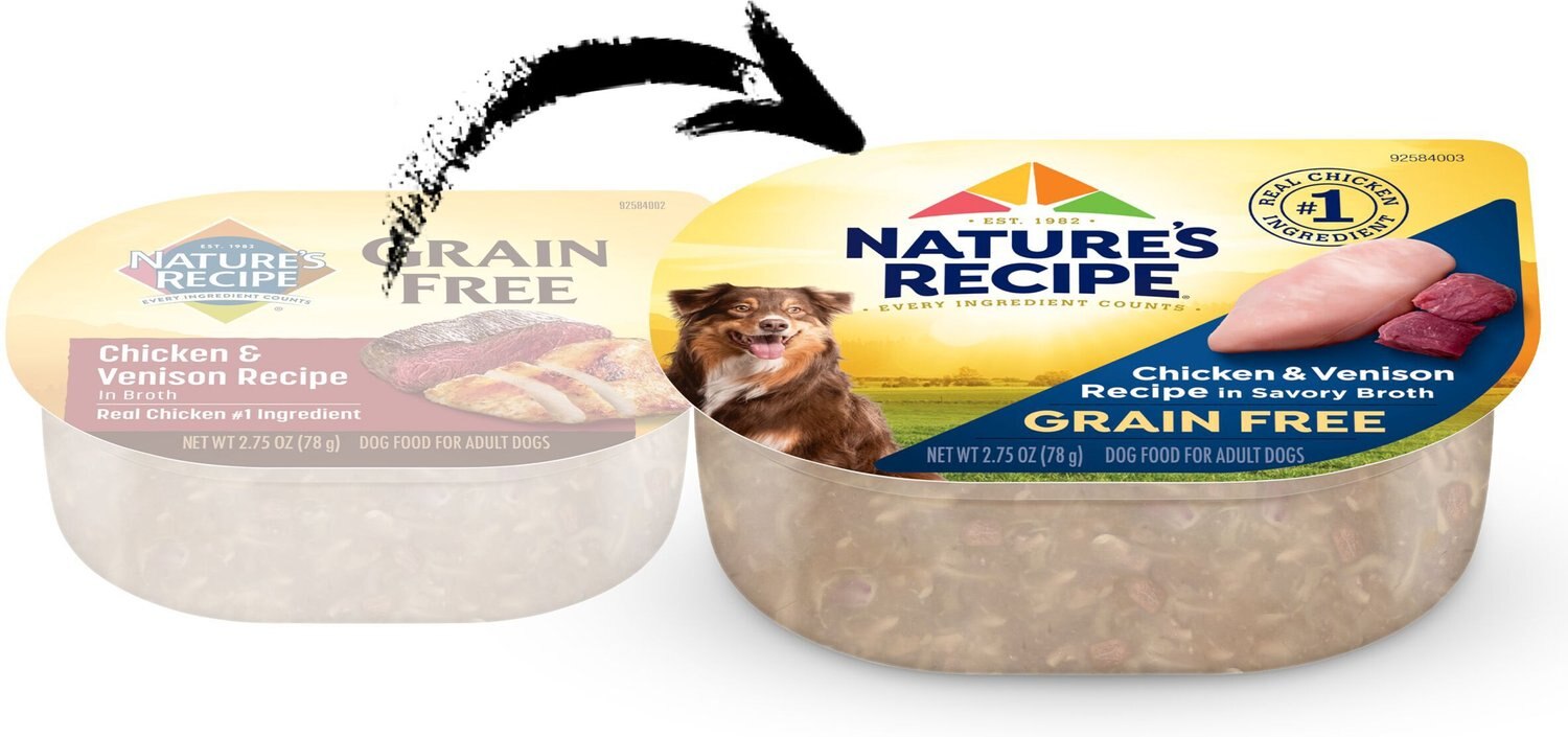 Nature's Recipe Grain-Free Chicken & Venison Recipe in Broth Wet Dog Food, 2.75-oz, case of 12 ...