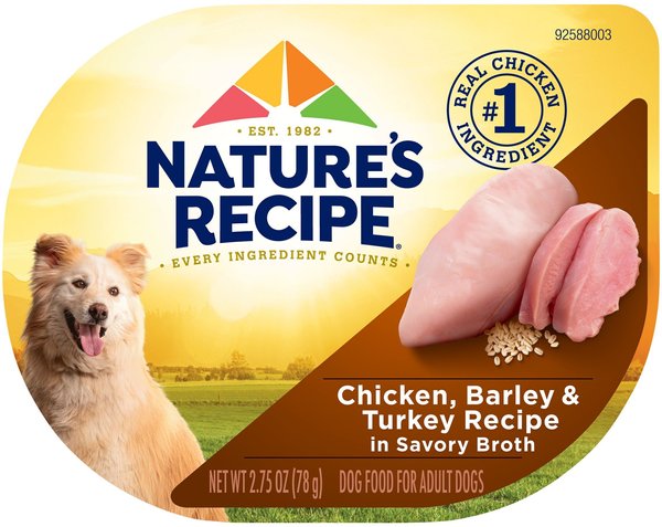 Nature's Recipe Chicken & Turkey Recipe in Broth Wet Dog Food, 2.75-oz, case of 12 slide 1 of 9