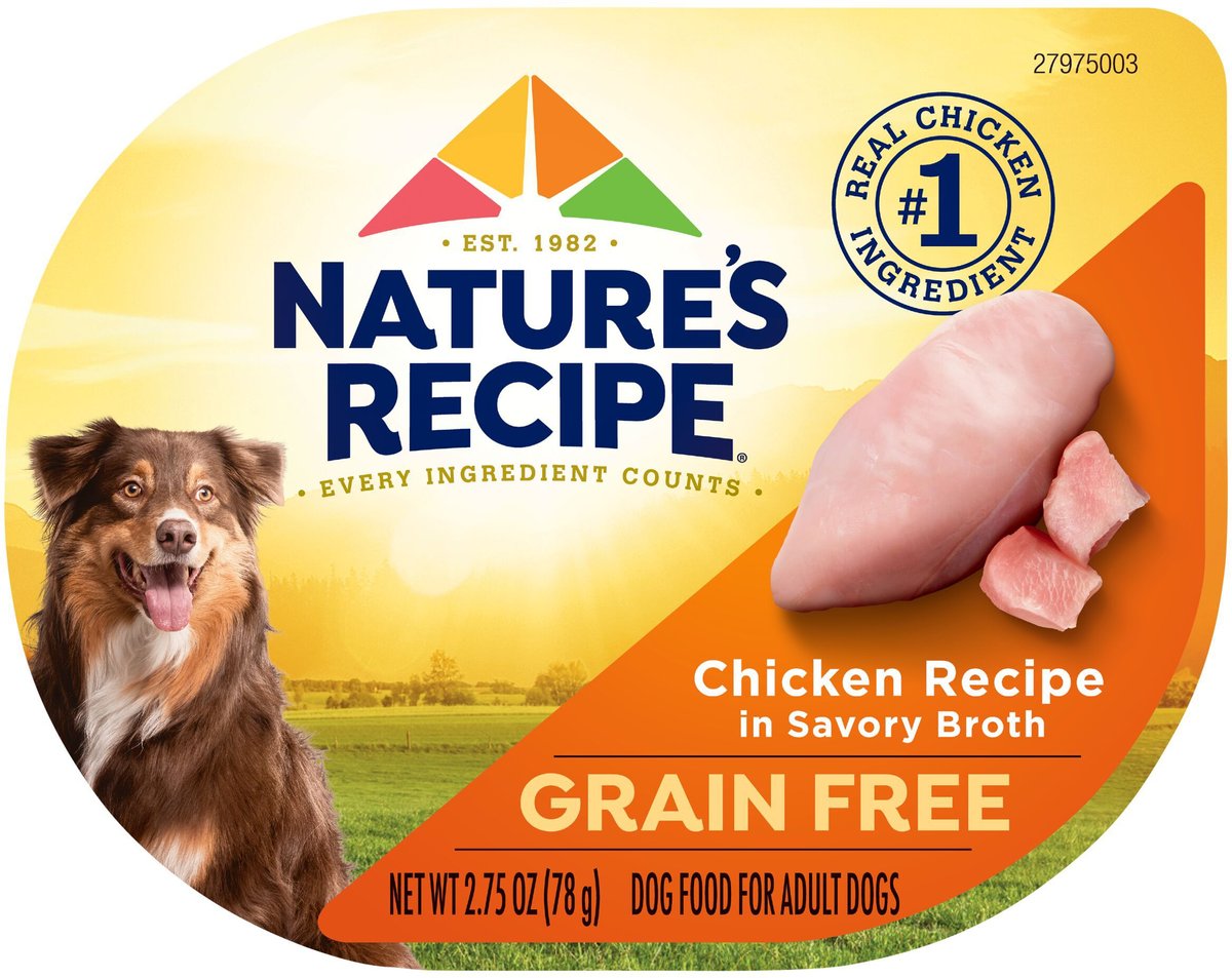 Nature’s Recipe Chicken in Broth Grain-Free Dog Food Tray