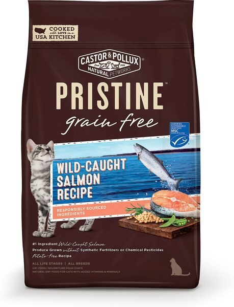 Castor & Pollux PRISTINE Grain-Free Wild-Caught Salmon Recipe Dry Cat Food, 10-lb bag slide 1 of 6