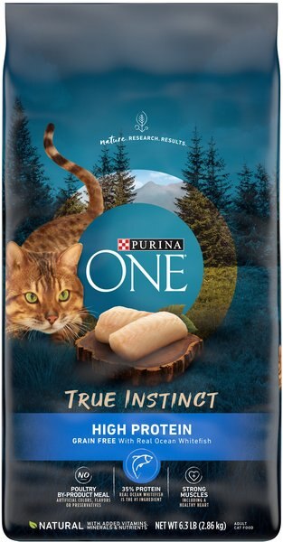 Purina ONE True Instinct Natural Grain-Free with Ocean Whitefish High Protein Dry Cat Food, 6.3-lb bag slide 1 of 11