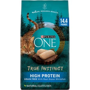 Purina ONE True Instinct Natural Grain-Free with Ocean Whitefish High Protein Dry Cat Food, 14.4-lb bag