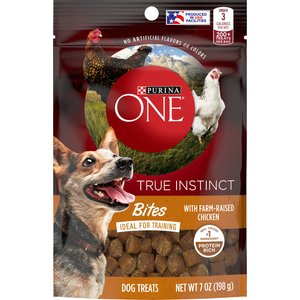 Purina ONE True Instinct Bites With Farm-Raised Chicken Dog Treats, 7-oz bag