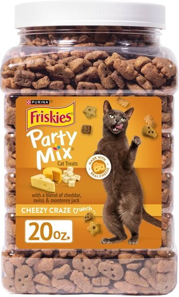 Purina Friskies Party Mix Cheezy Craze Crunch Cat Treats, 20-oz tub slide 1 of 11