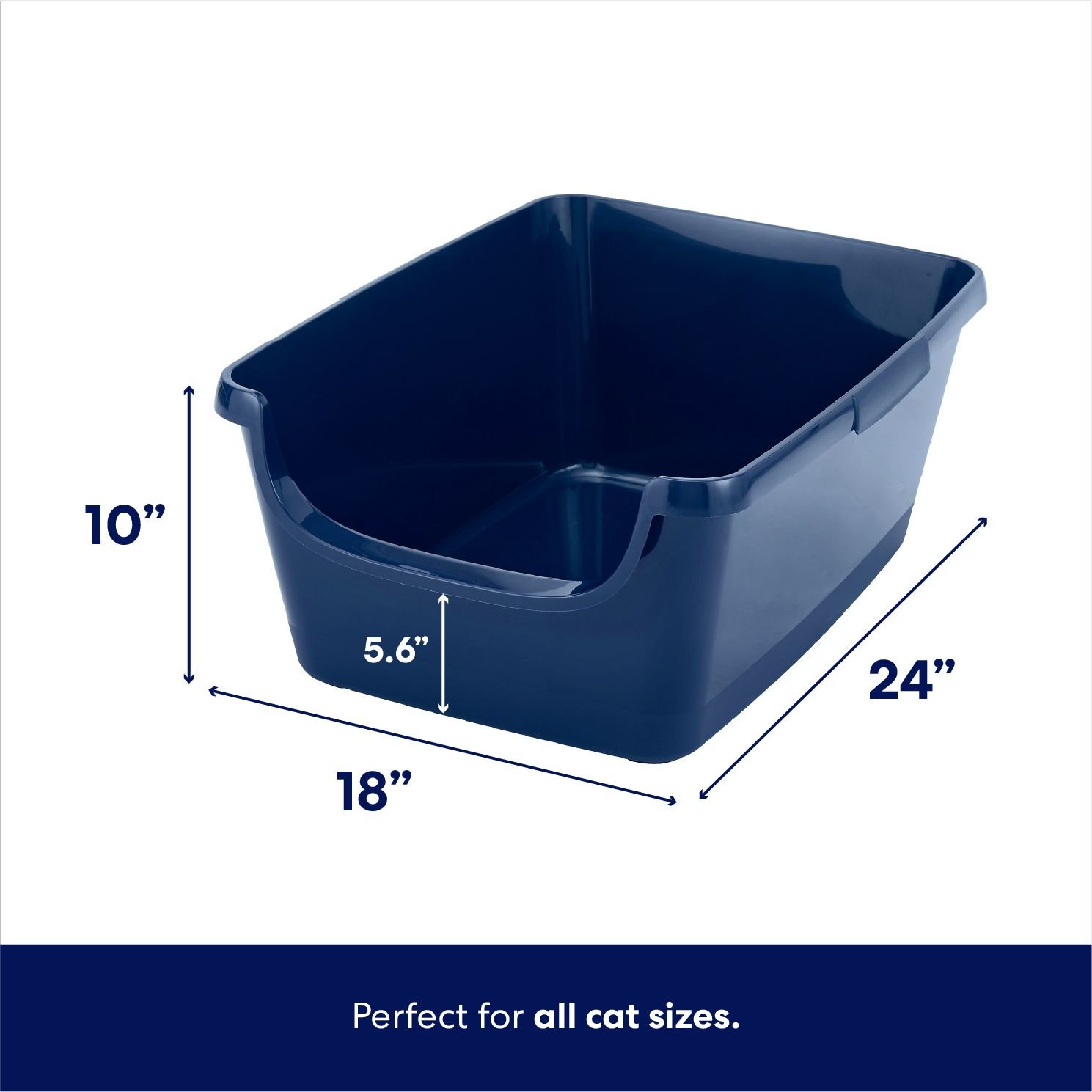 Frisco High Sided Cat Litter Box, Navy, Extra Large 24-in ...