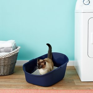 Frisco High Back Cat Litter Box, Navy, Extra Large 23-in