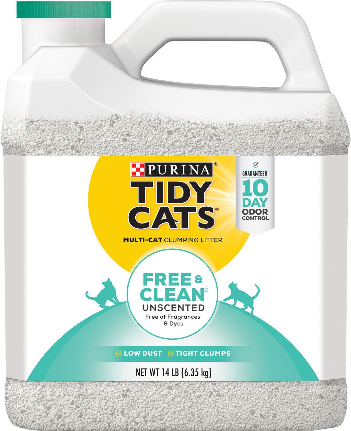 Tidy Cats Free & Clean Unscented Clumping Clay Cat Litter, 14lb jug