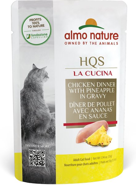 Almo Nature HQS La Cucina Chicken with Pineapple Grain-Free Cat Food Pouches, 1.94 oz, case of 24 slide 1 of 7