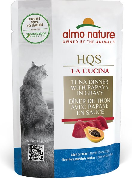 Almo Nature HQS La Cucina Tuna with Papaya Grain-Free Cat Food Pouches, 1.94 oz, case of 24 slide 1 of 7