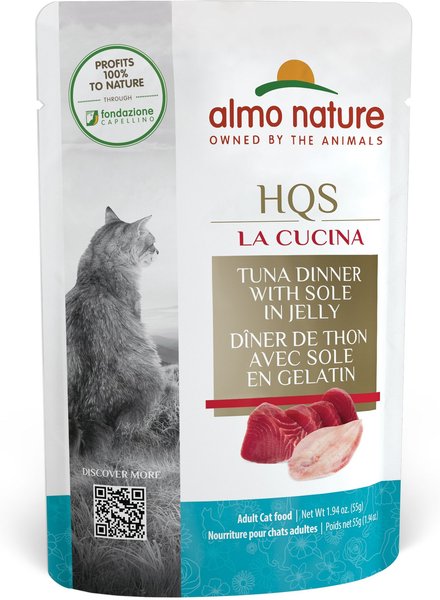 Almo Nature HQS La Cucina Tuna with Sole Grain-Free Cat Food Pouches, 1.94-oz, case of 24 slide 1 of 7