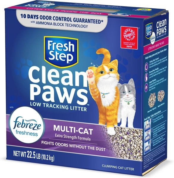 Fresh Step Clean Paws Multi-Cat Scented Clumping Clay Cat Litter, 22.5-lb box slide 1 of 8