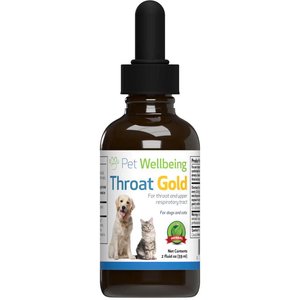 Pet Wellbeing Throat Gold Bacon Flavored Liquid Respiratory Supplement for Dogs & Cats, 2-oz bottle