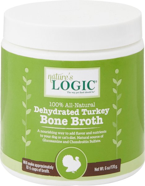 Nature's Logic Dehydrated Turkey Bone Broth Dog & Cat Food Topper, 6-oz tub slide 1 of 6