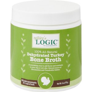 Nature's Logic Dehydrated Turkey Bone Broth Dog & Cat Food Topper, 6-oz tub