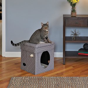 MidWest Curious Cube Cat Condo, Geometric Mushroom