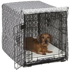 MidWest Quiet Time Crate Cover, Gray Geometric, 30-in
