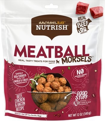 Rachael Ray Nutrish Meatball Morsels, Beef, Chicken & Bacon Recipe Grain-Free Dog Treats, slide 1 of 1