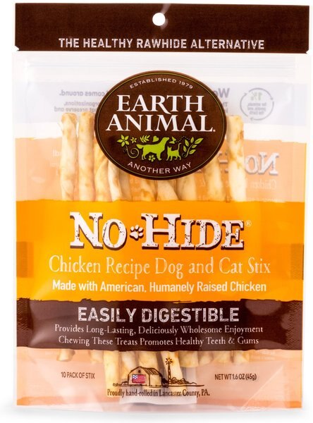 Earth Animal No-Hide Cage-Free Chicken Stix Natural Rawhide Alternative Dog & Cat Chews, 10 count slide 1 of 5