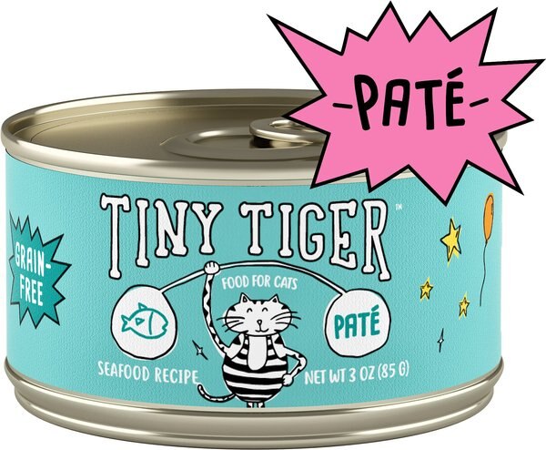 Tiny Tiger Pate Seafood Recipe Grain-Free Canned Cat Food, 3-oz, case of 24 slide 1 of 10