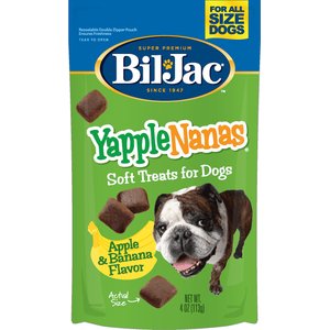 Bil-Jac YappleNanas Apple & Banana Flavor Soft Dog Treats, 4-oz bag