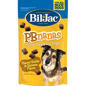 Bil-Jac PBnanas Peanut Butter & Banana Flavor Soft Dog Treats, 4-oz bag