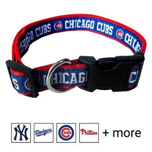 Pets First MLB Nylon Dog Collar, Chicago Cubs, Medium: 10 to 16-in neck, 5/8-in wide