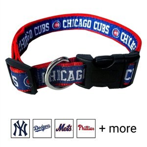 Pets First MLB Nylon Dog Collar, Chicago Cubs, Large: 14 to 24-in neck, 1-in wide