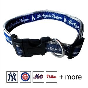 Pets First MLB Nylon Dog Collar, Los Angeles Dodgers, Large: 14 to 24-in neck, 1-in wide
